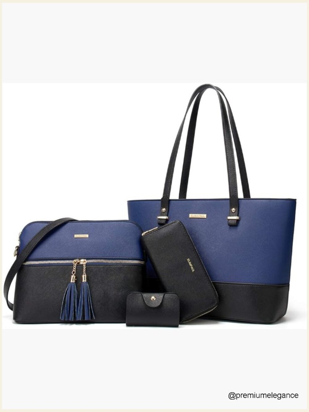 Women 4pcs Handbag Set Tote Shoulder Satchel Wallet Card Holder